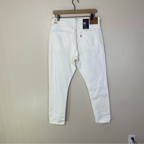 Levi's 501 Free People NWT Women's 31 x 28 Skinny Jeans Snow White Denim Pants - Picture 8 of 8